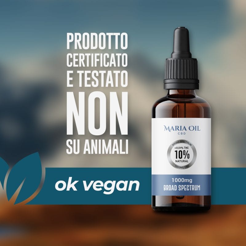 olio di CBD 10% broad spectrum vegano
