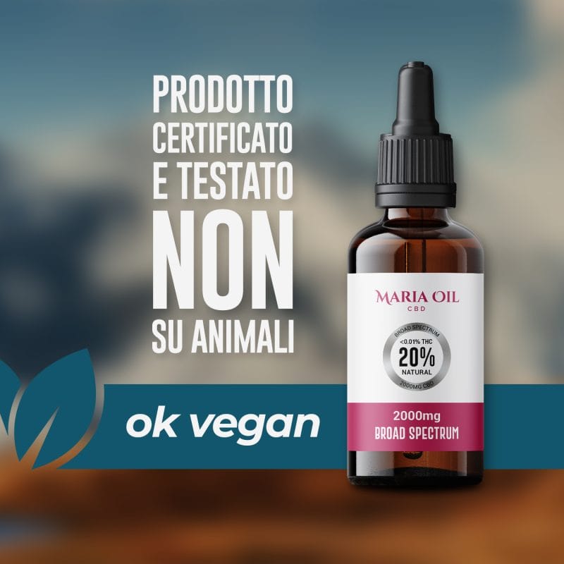 olio di CBD 20% broad spectrum vegano