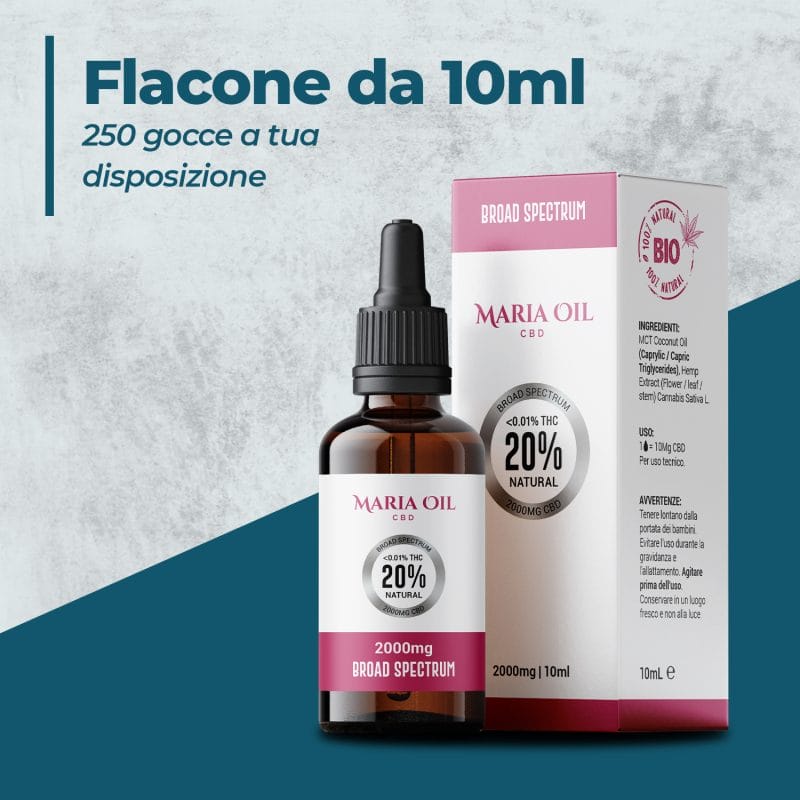 quantità olio cbd 20% broad spectrum